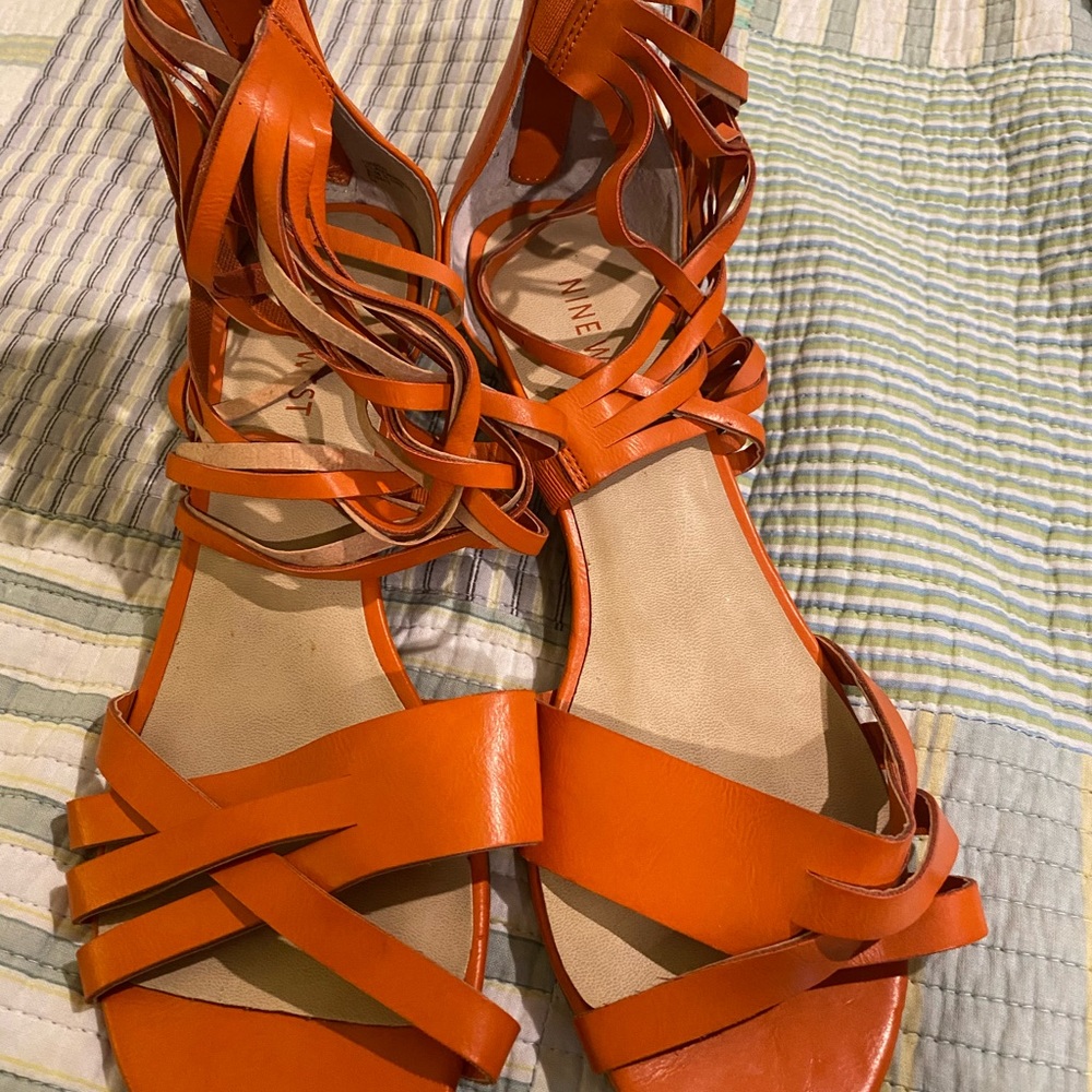Nine West orange sandals